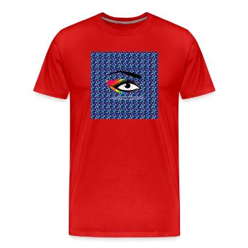 Oeil - T-shirt bio Premium Homme - rouge - Devant - Damien (186cm)