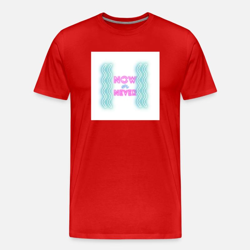 NowOrNever - Männer Premium Bio T-Shirt - Rot