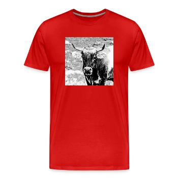 Stier - Männer Premium Bio T-Shirt - Rot - Vorne - Damien (186cm)