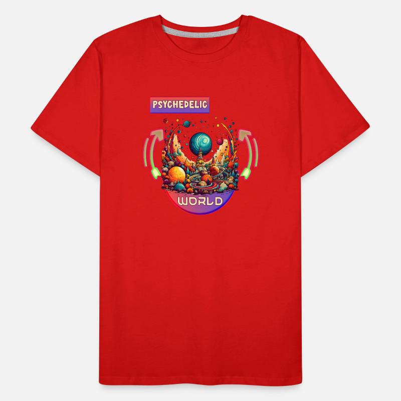 Psychedelic World Trance Rave Techno Dance Men's Premium Organic T-Shirt