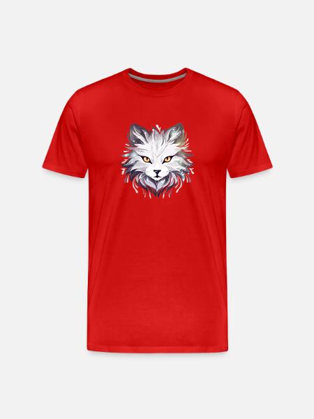 Cat - illustration - Men's Premium Organic T-Shirt - red