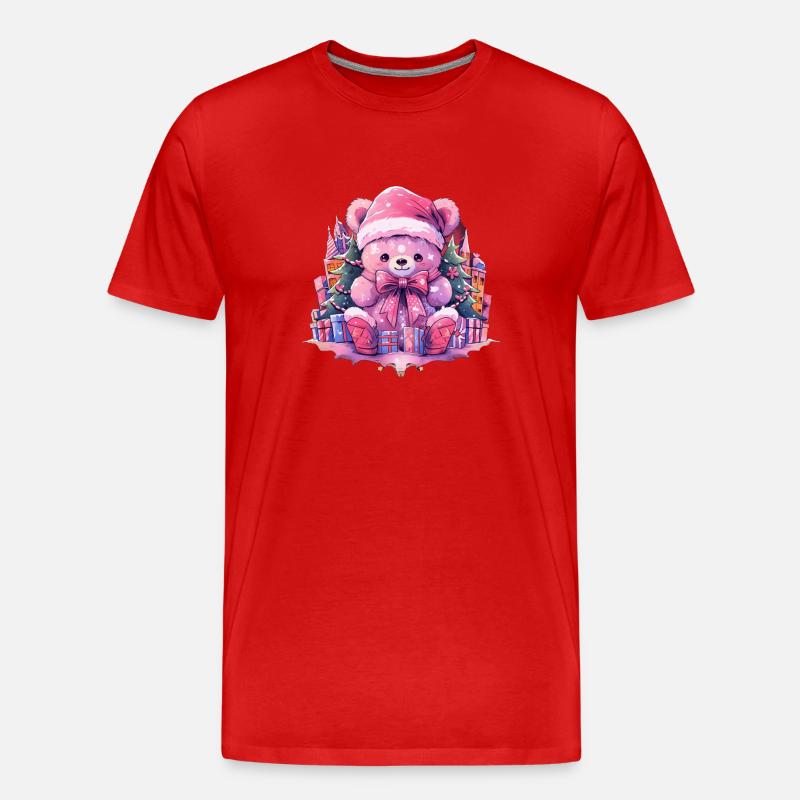 rosa teddy 4 - Männer Premium Bio T-Shirt - Rot