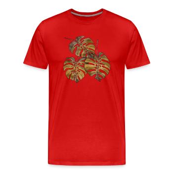 feuilles - T-shirt bio Premium Homme - rouge - Devant - Damien (186cm)
