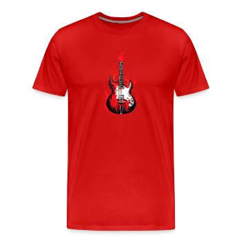 guitar, musical instrument, guitarist, plucked instrument - Men's Premium Organic T-Shirt - red - Front - Damien (186cm)