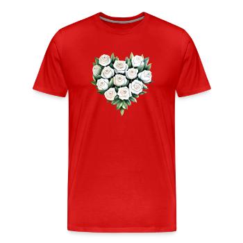 Valentine's Day, Mother's Day, Engagement, Wedding, Love - Men's Premium Organic T-Shirt - red - Front - Damien (186cm)