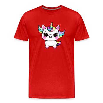 Unicorn Mythical Creature Girl Unicorns Mythical Creatures - Men's Premium Organic T-Shirt - red - Front - Damien (186cm)