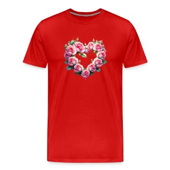 Valentine's Day Wedding Mother's Day Love Engagement - Men's Premium Organic T-Shirt - red - Front - Damien (186cm)