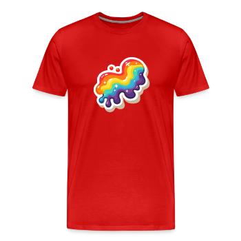 Rainbow Pouring Paint - Men's Premium Organic T-Shirt - red - Front - Damien (186cm)