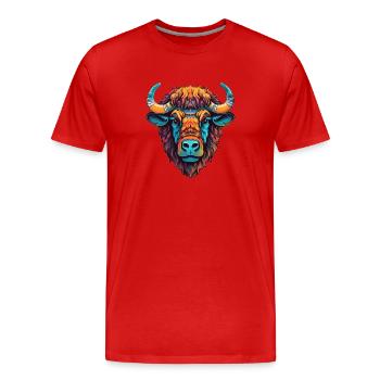 Bisons 1 - T-shirt bio Premium Homme - rouge - Devant - Damien (186cm)