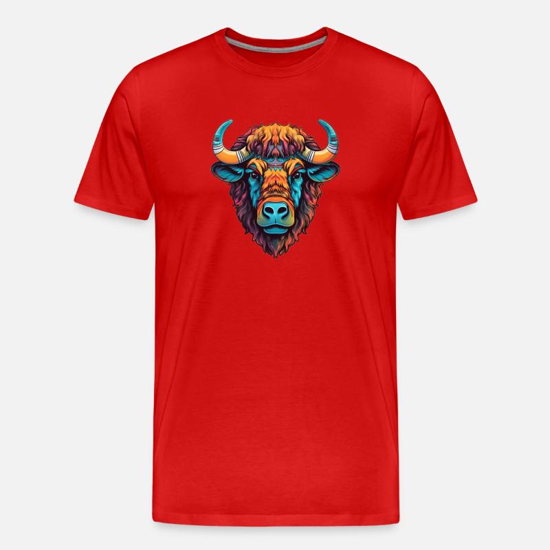 bison 1 - Männer Premium Bio T-Shirt - Rot