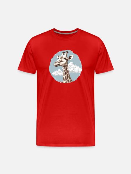 Giraffe im Himmel - Männer Premium Bio T-Shirt - Rot