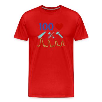 Bricoleur - T-shirt bio Premium Homme - rouge - Devant - Damien (186cm)