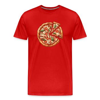Pizza / Fast Food / Italienisch / Margherita - Männer Premium Bio T-Shirt - Rot - Vorne - Damien (186cm)