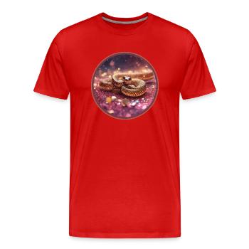 Schlange in Glitzer - Männer Premium Bio T-Shirt - Rot - Vorne - Damien (186cm)