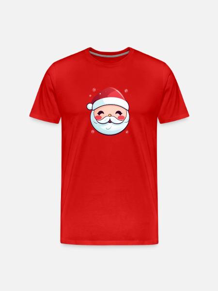 Julemandens hoved - Herre Premium T-shirt økologisk - rød