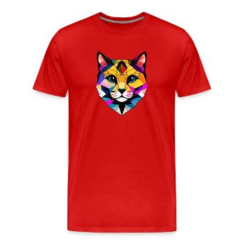 Kitten, Domestic Cat, Cat, Cat Owner, Pet - Men's Premium Organic T-Shirt - red - Front - Damien (186cm)