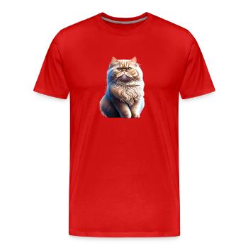 Chat persan, Propriétaire de chat, Chat, Chat, Chat domestique - T-shirt bio Premium Homme - rouge - Devant - Damien (186cm)