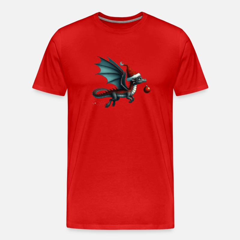 Neo-Gothic-Weihnachtsmann-Drache - Männer Premium Bio T-Shirt - Rot