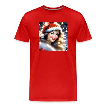 Merry Christmas #6 - Men's Premium Organic T-Shirt - red - Front - Damien (186cm)