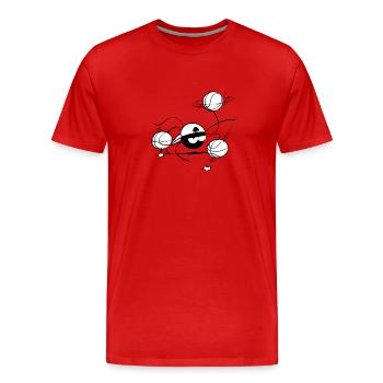 Beth l'araignée - le basket (version sans texte) - T-shirt bio Premium Homme - rouge - Devant - Damien (186cm)