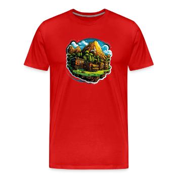 Landskap - Illustration - Organic T-shirt Ekologisk premium-T-shirt herr - röd - Fram - Damien (186cm)