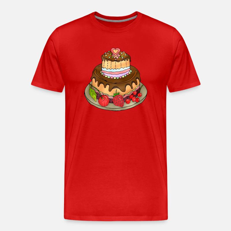 Kuchen - Männer Premium Bio T-Shirt - Rot