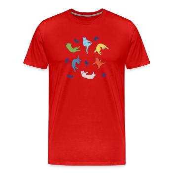 Chute de chats - T-shirt bio Premium Homme - rouge - Devant - Damien (186cm)