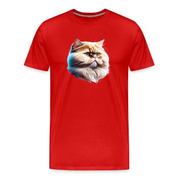 Chat persan, Tomcat, Chat domestique, Chat, Propriétaire de chat - T-shirt bio Premium Homme - rouge - Devant - Damien (186cm)