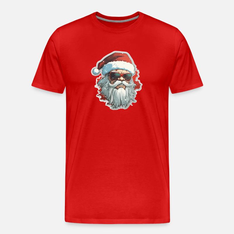 Weihnachtsmann - Illustration - Männer Premium Bio T-Shirt - Rot