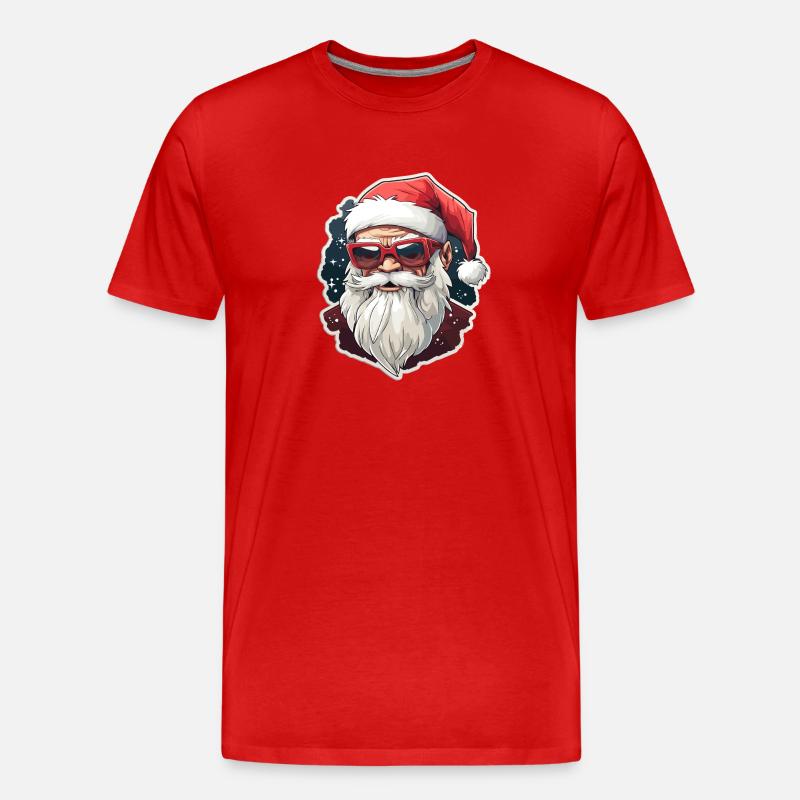 Weihnachtsmann - Illustration - Männer Premium Bio T-Shirt - Rot