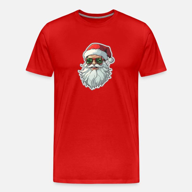 Weihnachtsmann - Illustration - Männer Premium Bio T-Shirt - Rot