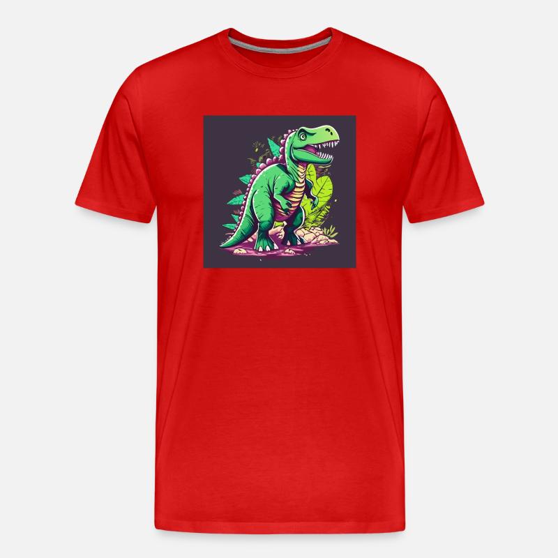 Wütender T-Rex - Männer Premium Bio T-Shirt - Rot