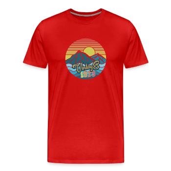 1973 Vintage - Männer Premium Bio T-Shirt - Rot - Vorne - Damien (186cm)