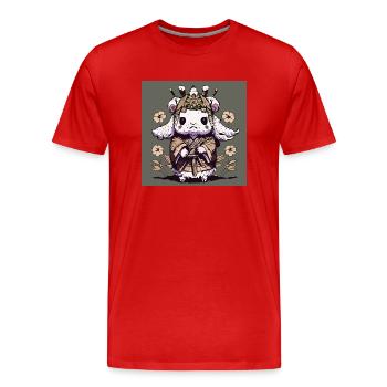 Ziege im Kimono - Männer Premium Bio T-Shirt - Rot - Vorne - Damien (186cm)