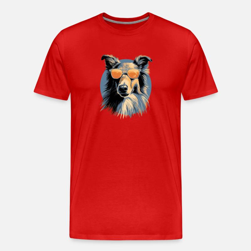 Collie 2 - Männer Premium Bio T-Shirt - Rot