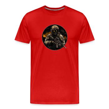 Army Soldier Soldat Logo - Männer Premium Bio T-Shirt - Rot - Vorne - Damien (186cm)
