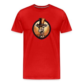 Gentleman Girafe no1 - T-shirt bio Premium Homme - rouge - Devant - Damien (186cm)