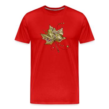 Leaf - Men's Premium Organic T-Shirt - red - Front - Damien (186cm)