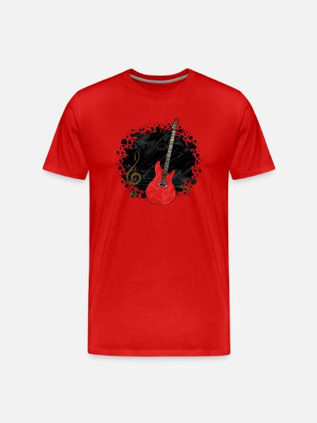Guitar - Men's Premium Organic T-Shirt - red