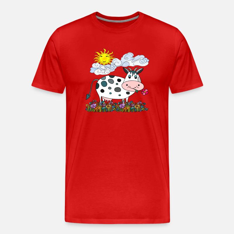 Kuh - Männer Premium Bio T-Shirt - Rot