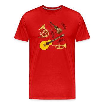 Instruments de musique - T-shirt bio Premium Homme - rouge - Devant - Damien (186cm)