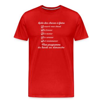 Liste des choses a faire - T-shirt bio Premium Homme - rouge - Devant - Damien (186cm)