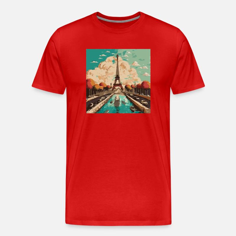 Eiffelturm in Paris - Männer Premium Bio T-Shirt - Rot