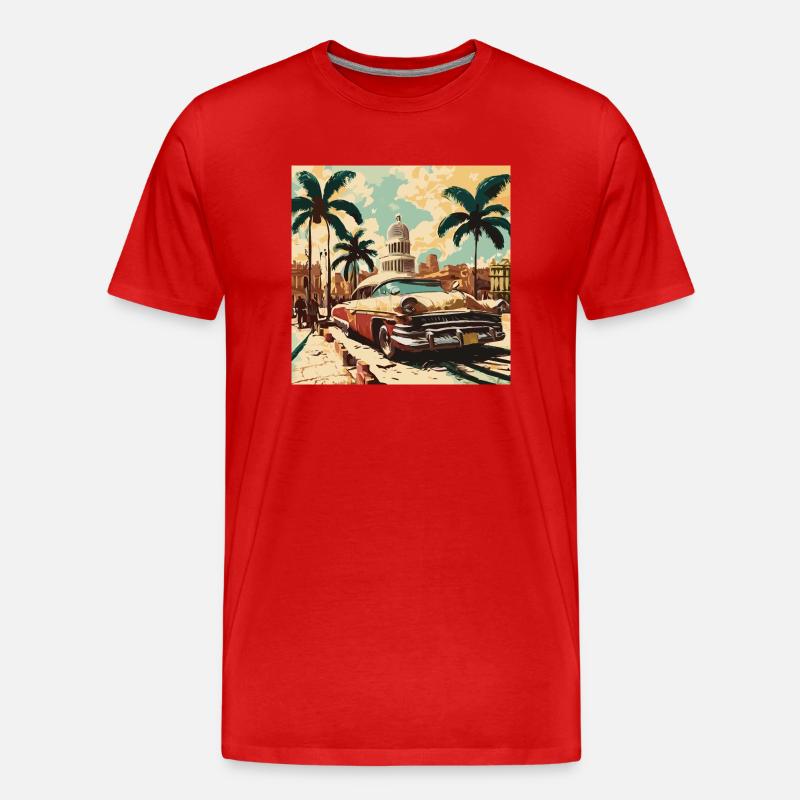 Oldtimer Glanz - Männer Premium Bio T-Shirt - Rot