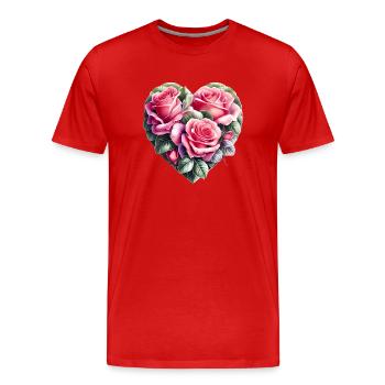 Valentine's Day Wedding Mother's Day Love Engagement - Men's Premium Organic T-Shirt - red - Front - Damien (186cm)