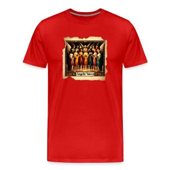 Angel choir by candlelight - Men's Premium Organic T-Shirt - red - Front - Damien (186cm)