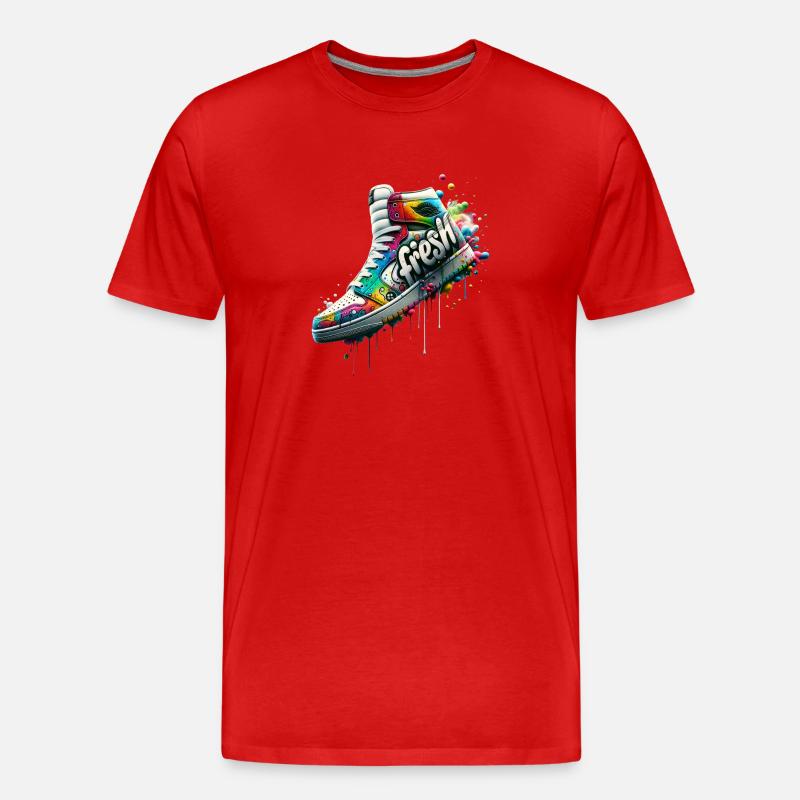 Graffiti Sneaker Splash - T-shirt bio Premium Homme - rouge