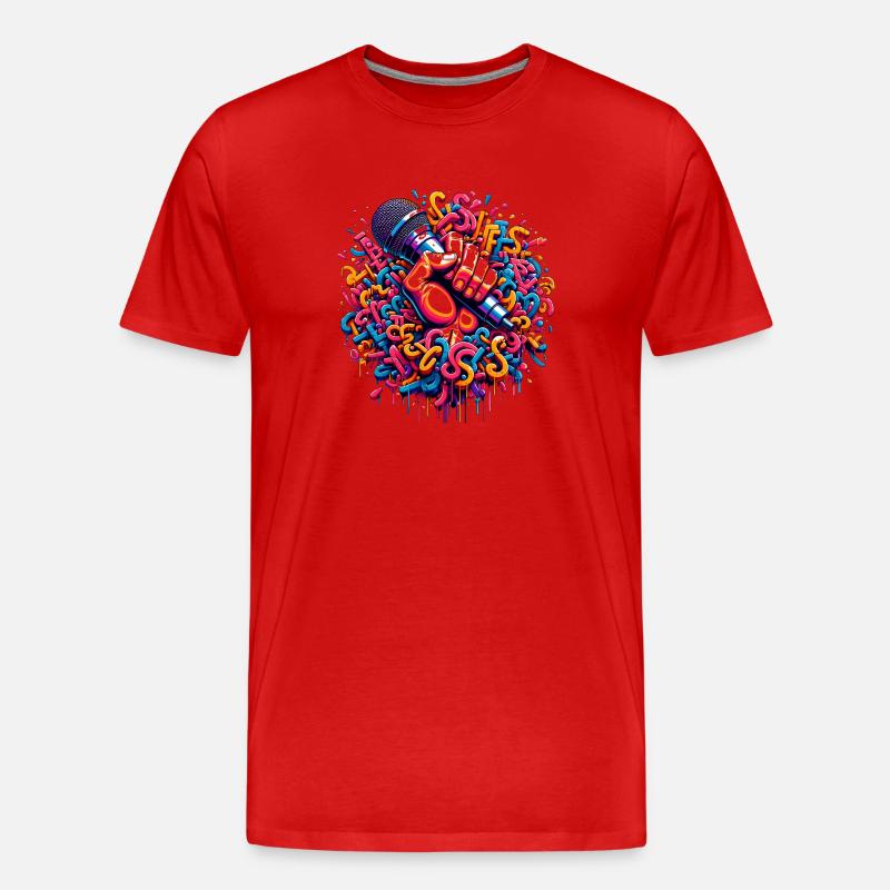 Mic Master - Männer Premium Bio T-Shirt - Rot