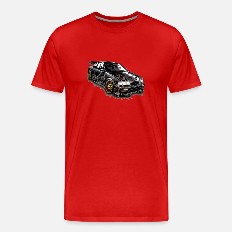 Auto - Illustration - Männer Premium Bio T-Shirt - Rot