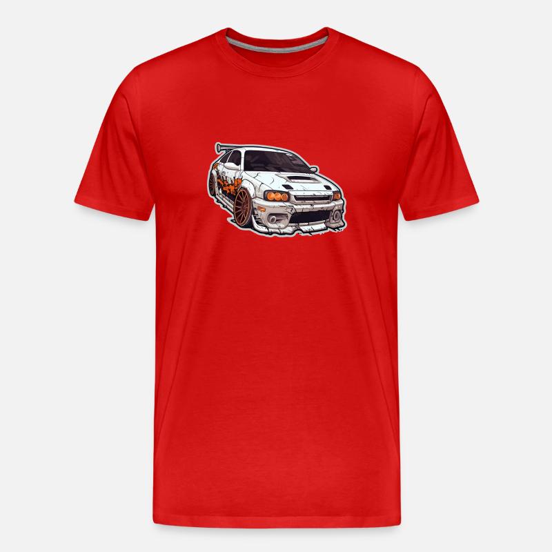 Auto - Illustration - Männer Premium Bio T-Shirt - Rot